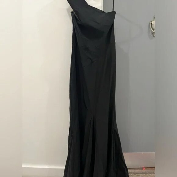 NWT Michael Costello Maxi Dress Gown Persephone One Shoulder size L - Picture 8 of 11